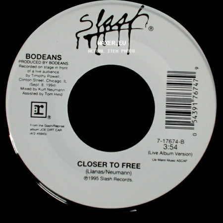 Bodeans - Closer To Free / Closer To Free side B