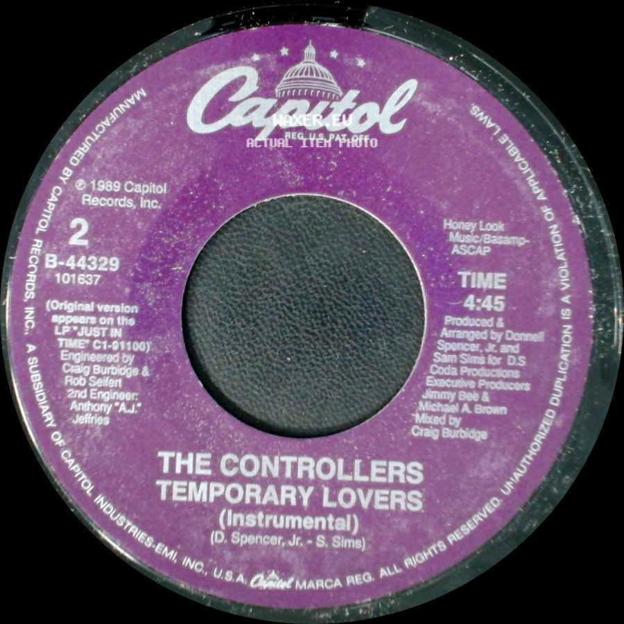 The Controllers - Temporary Lovers (7" Edit) / Temporary Lovers side B