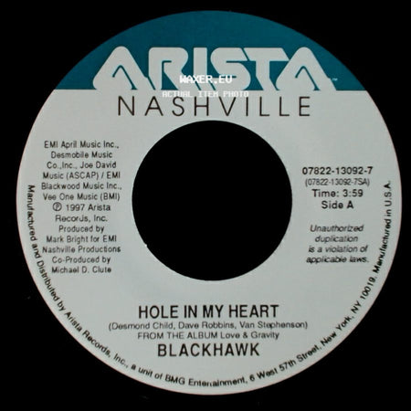 Blackhawk - Hole In My Heart / She Dances With Her Shadow side A