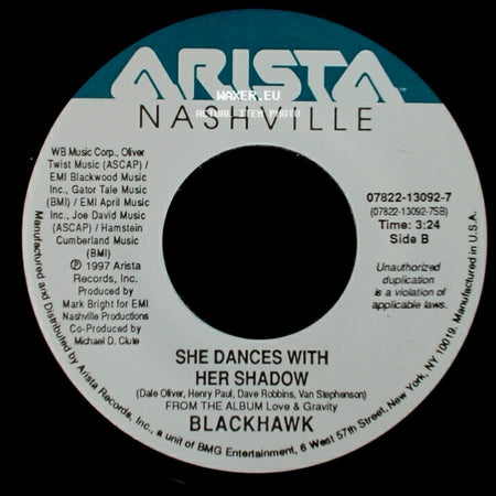 Blackhawk - Hole In My Heart / She Dances With Her Shadow side B