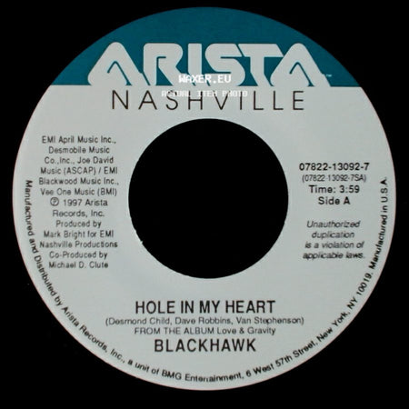 Blackhawk - Hole In My Heart / She Dances With Her Shadow side A