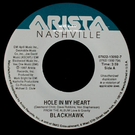 Blackhawk - Hole In My Heart / She Dances With Her Shadow side A