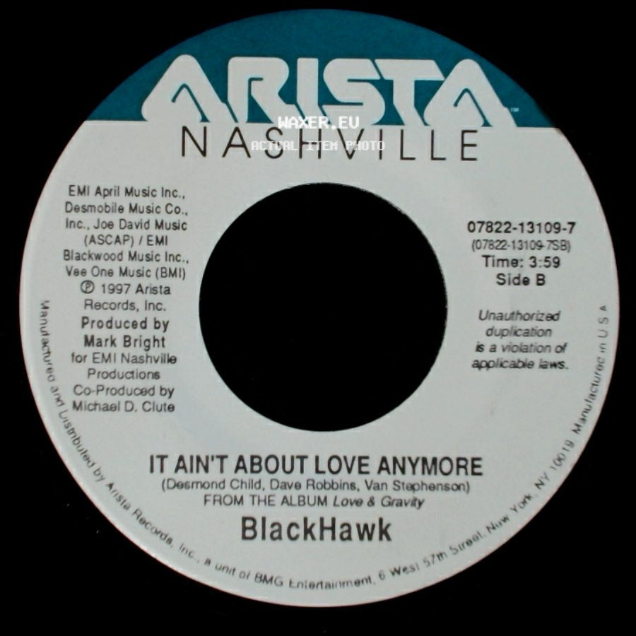 Blackhawk - Postmarked Birmingham / It Ain't About Love Anymore side B