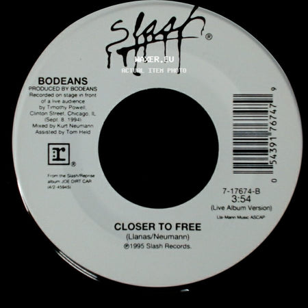 Bodeans - Closer To Free / Closer To Free side A