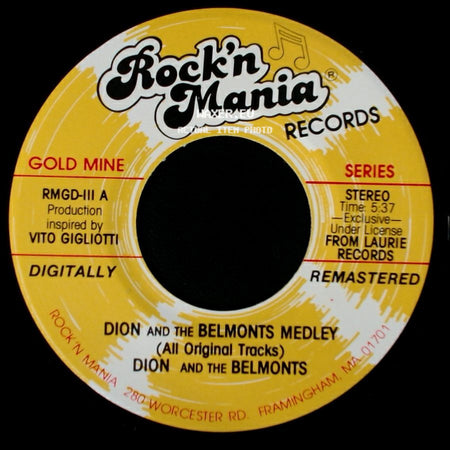 Dion / Dion And The Belmonts - The Majestic / Belmonts Medley (All Original Tracks) side B