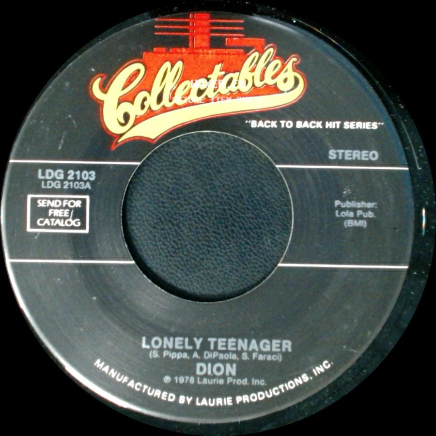 Dion - Little Diane / Lonely Teenager side B