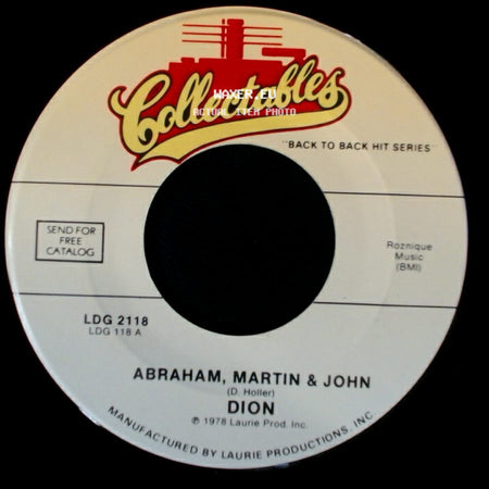 Dion - From Both Sides Now / Abraham, Martin & John side B