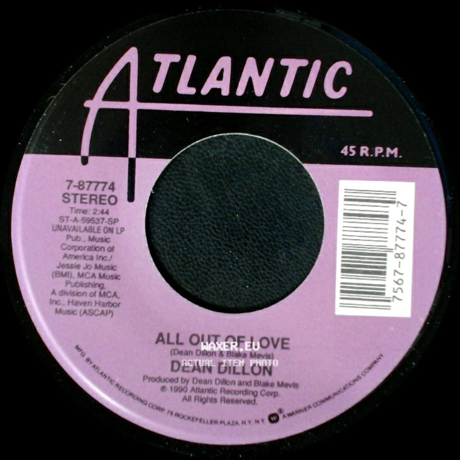 Dean Dillon - Holed Up In Some Honky Tonk / All Out Of Love side B