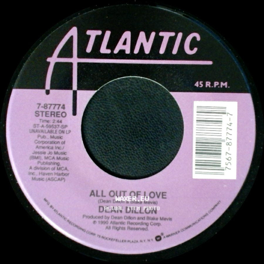 Dean Dillon - Holed Up In Some Honky Tonk / All Out Of Love side B