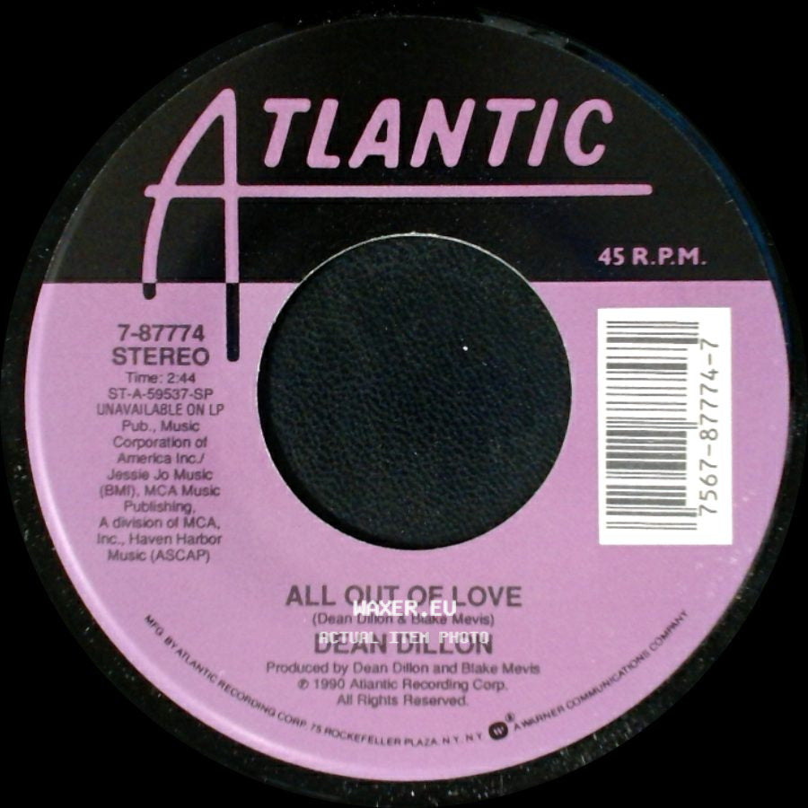 Dean Dillon - Holed Up In Some Honky Tonk / All Out Of Love side B