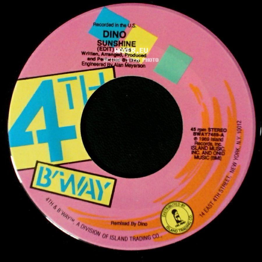 Dino - Sunshine (Edit) / Sunshine (Instrumental) side A