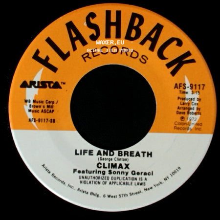 Climax / Climax Featuring Sonny Gerard - Precious And Few / Life And Breath side B