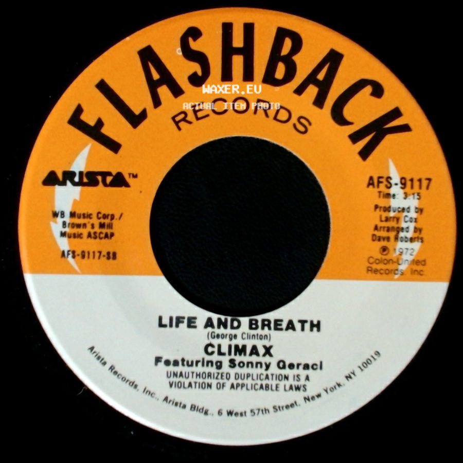 Climax / Climax Featuring Sonny Geraci - Precious And Few / Life And Breath side B