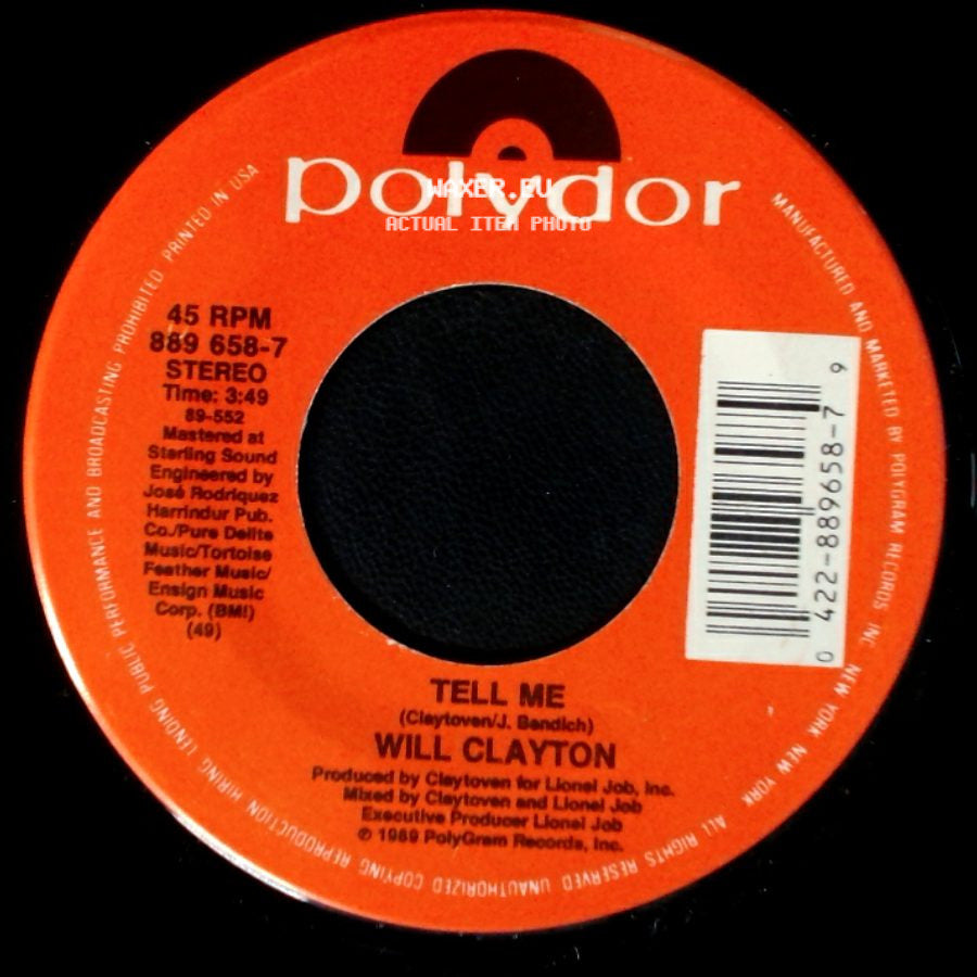 Will Clayton - Never Too Late / Tell Me side B