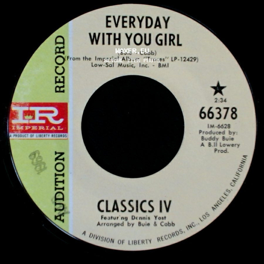 Classics Iv - Sentimental Lady / Everyday With You Girl side B
