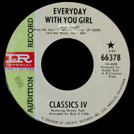 Classics Iv - Sentimental Lady / Everyday With You Girl side B