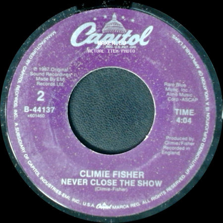 Climie Fisher - Never Close The Show / Love Changes (Everything) side A