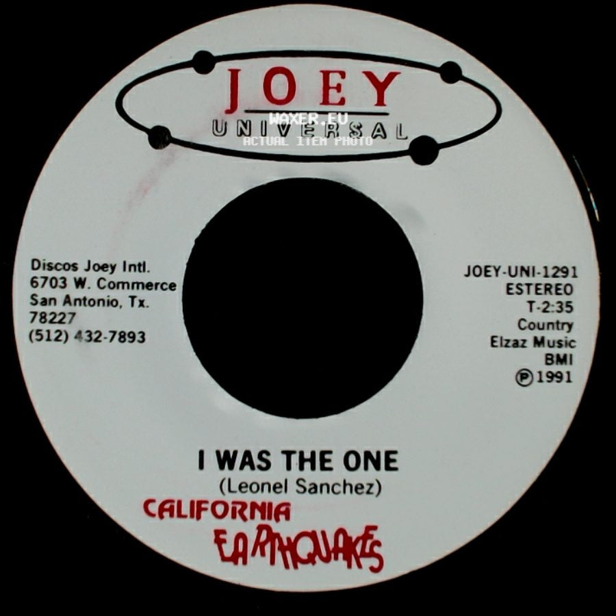 California Earthquakes - I Was The One / I Was The One side A