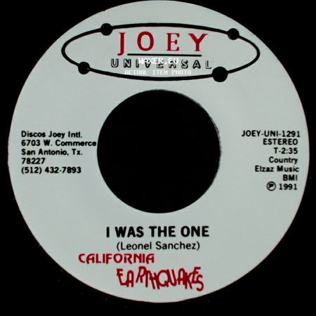 California Earthquakes - I Was The One / I Was The One side B