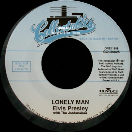 Elvis Presley With The Jordanaires / Elvis Presley - Lonely Man / Surrender side A
