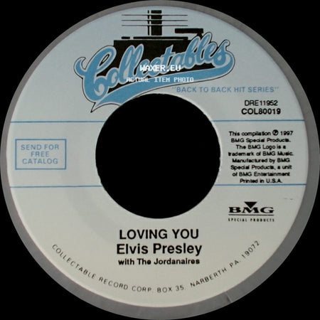 Elvis Presley With The Jordanaires / Elvis Presley - (Let Me Be Your) Teddy Bear / Loving You side B