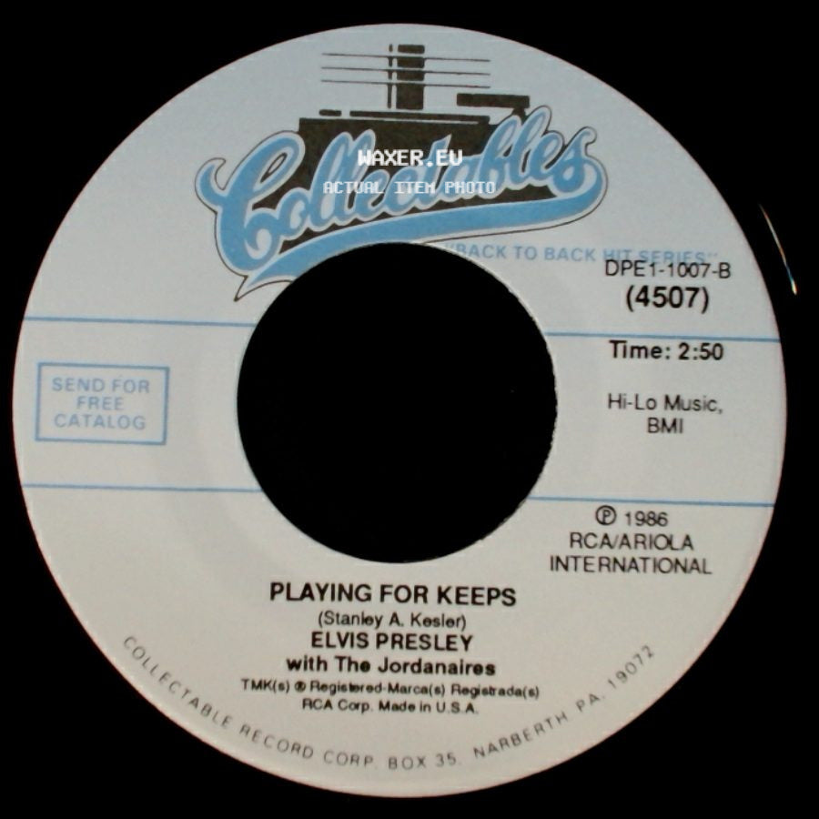 Elvis Presley - Playing For Keeps / Too Much side A