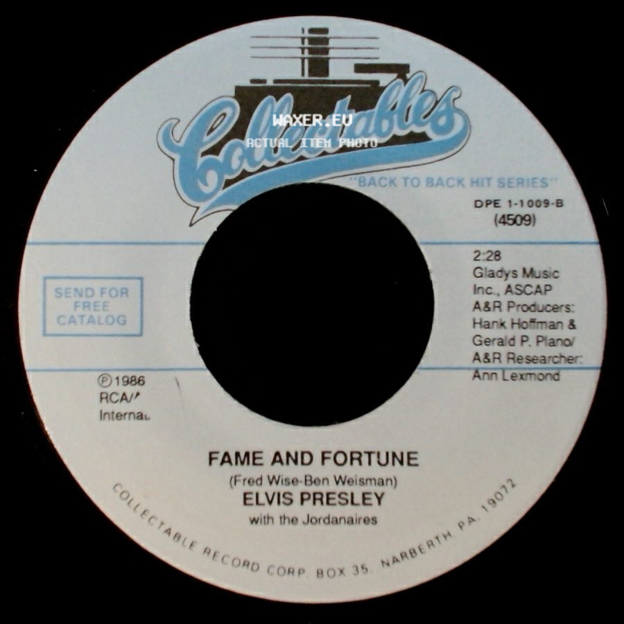 Elvis Presley - Fame And Fortune / Stuck On You side A