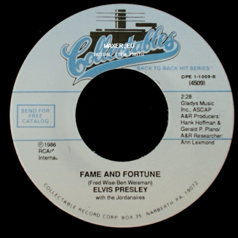 Elvis Presley - Fame And Fortune / Stuck On You side A