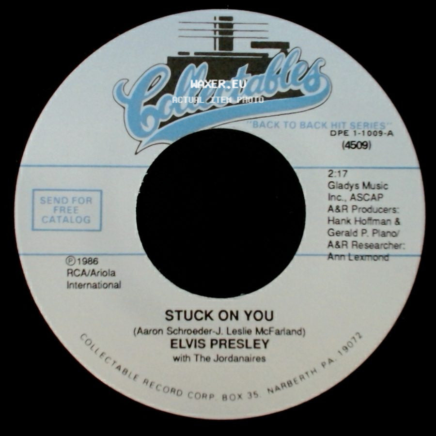 Elvis Presley - Fame And Fortune / Stuck On You side B