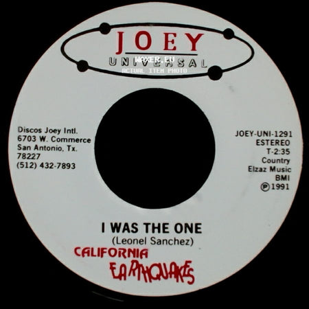 California Earthquakes - I Was The One / I Was The One side A