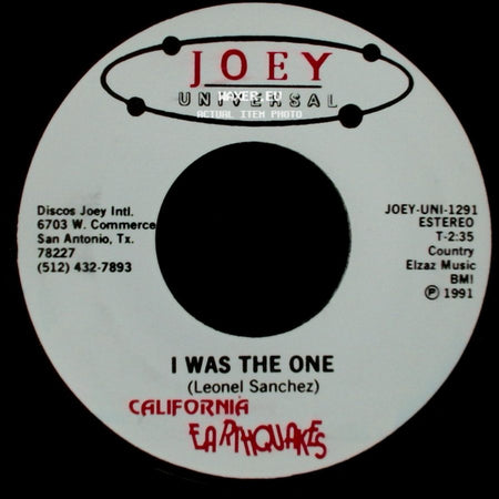 California Earthquakes - I Was The One / I Was The One side B