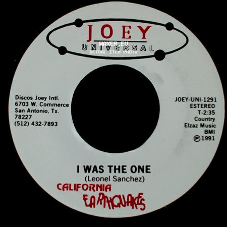 California Earthquakes - I Was The One / I Was The One side A