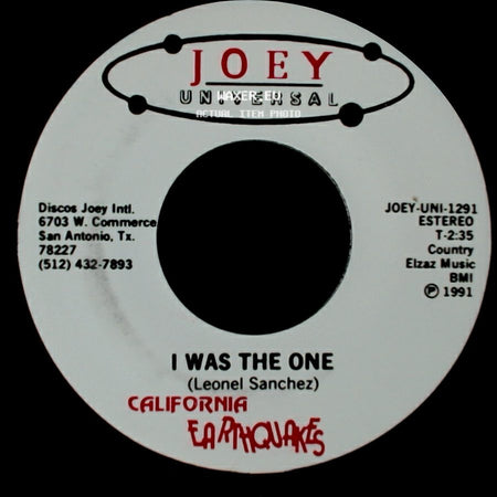 California Earthquakes - I Was The One / I Was The One side B