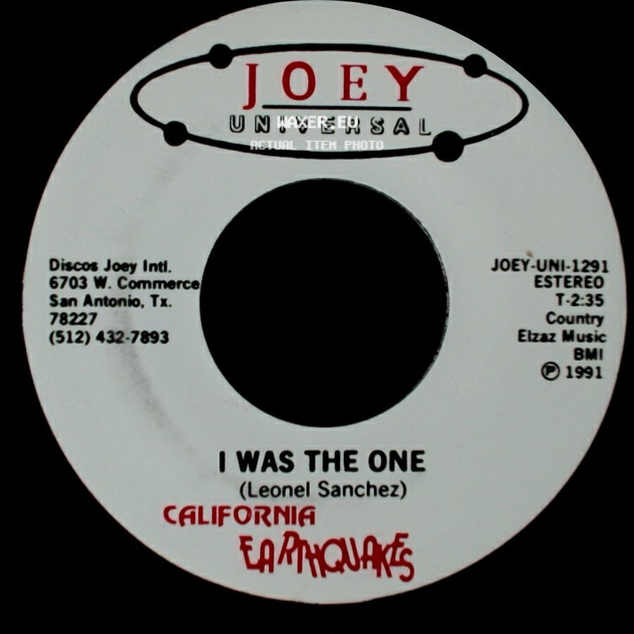California Earthquakes - I Was The One / I Was The One side B