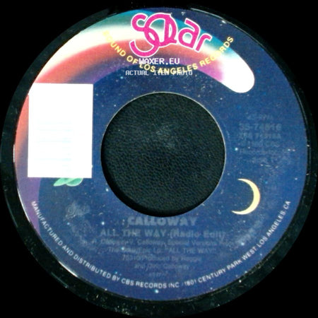 Calloway - All The Way (Radio Edit) / All The Way (One Way Dub) side A