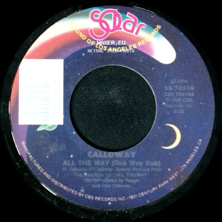 Calloway - All The Way (Radio Edit) / All The Way (One Way Dub) side B