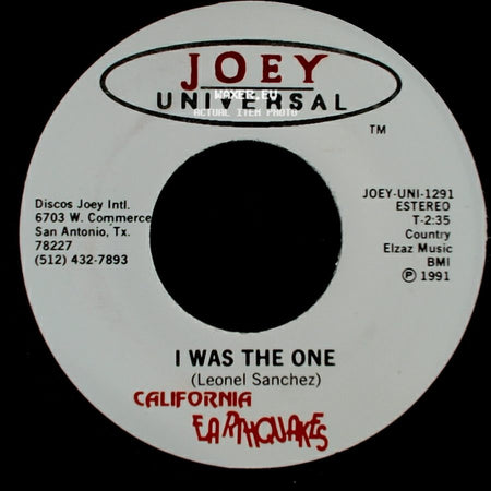 California Earthquakes - I Was The One / I Was The One side A