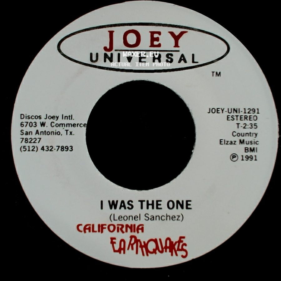 California Earthquakes - I Was The One / I Was The One side A