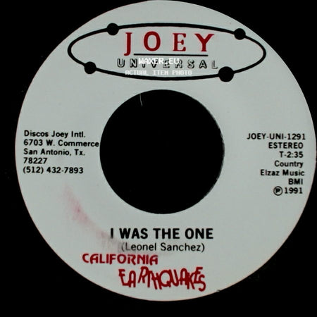 California Earthquakes - I Was The One / I Was The One side A