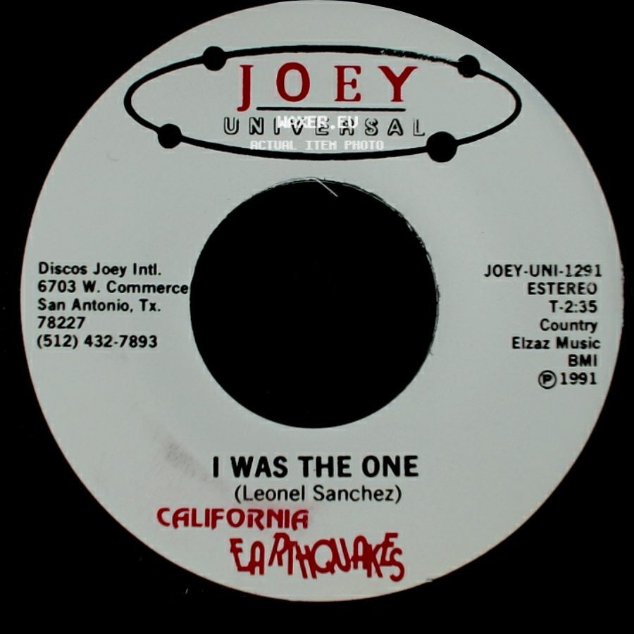 California Earthquakes - I Was The One / I Was The One side A