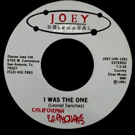 California Earthquakes - I Was The One / I Was The One side A