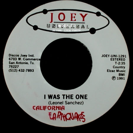 California Earthquakes - I Was The One / I Was The One side B