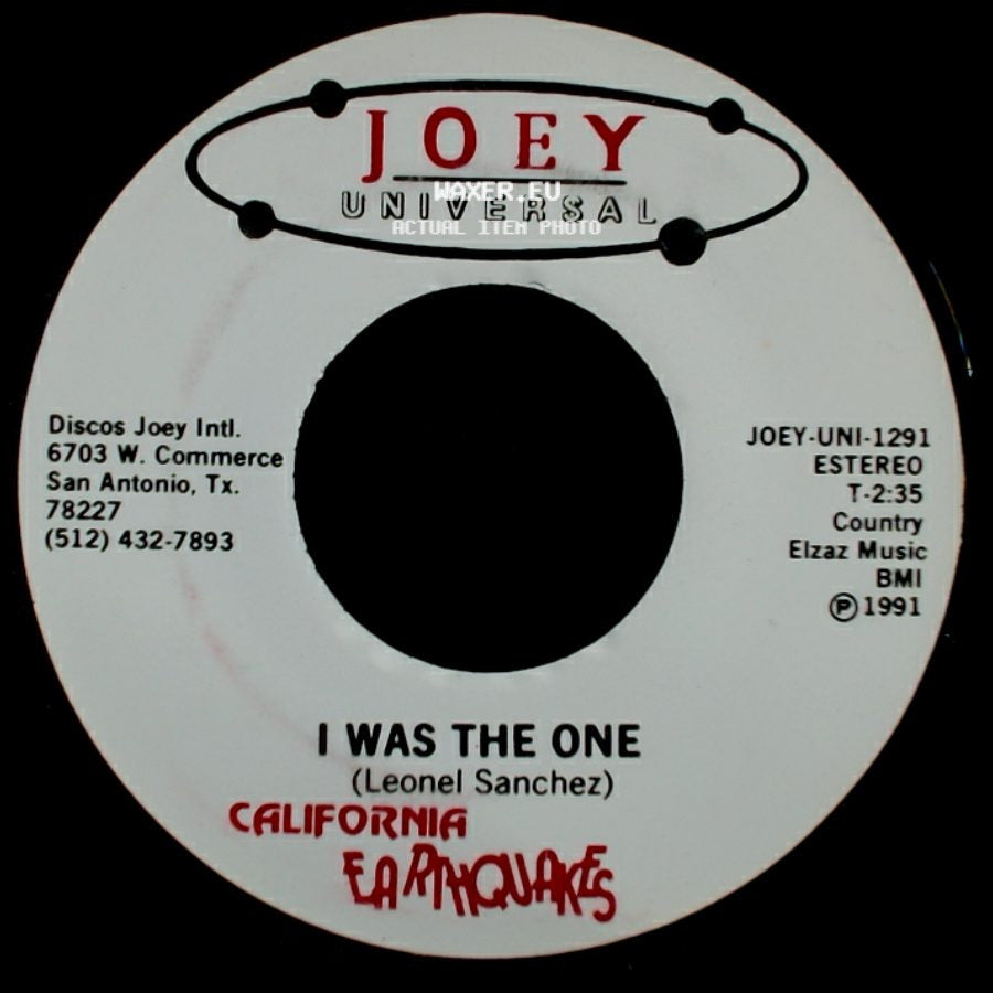 California Earthquakes - I Was The One / I Was The One side A