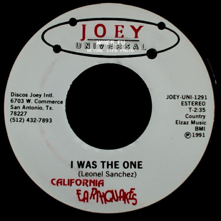 California Earthquakes - I Was The One / I Was The One side A