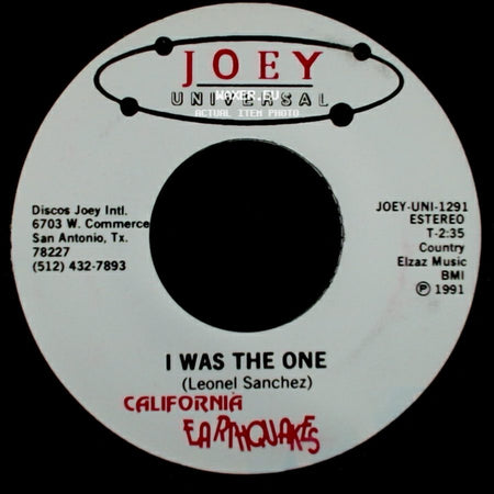 California Earthquakes - I Was The One / I Was The One side B