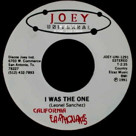 California Earthquakes - I Was The One / I Was The One side A