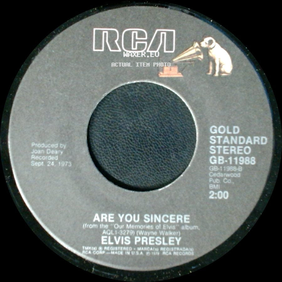 Elvis Presley - Are You Sincere / Unchained Melody side A