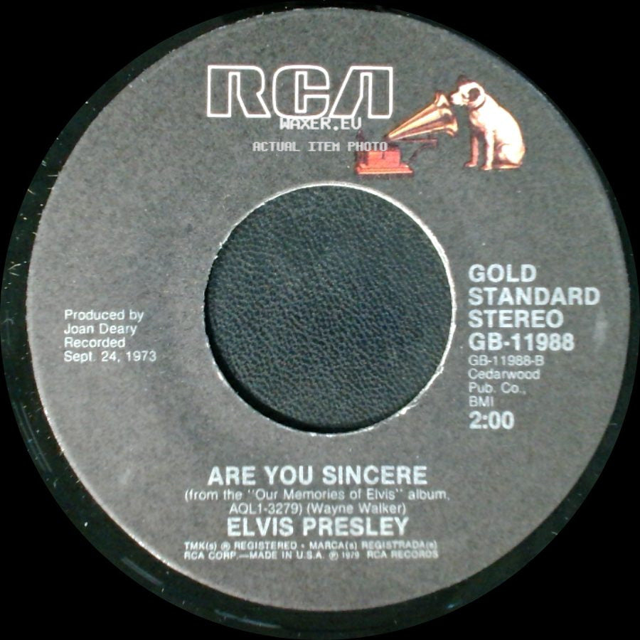 Elvis Presley - Are You Sincere / Unchained Melody side A