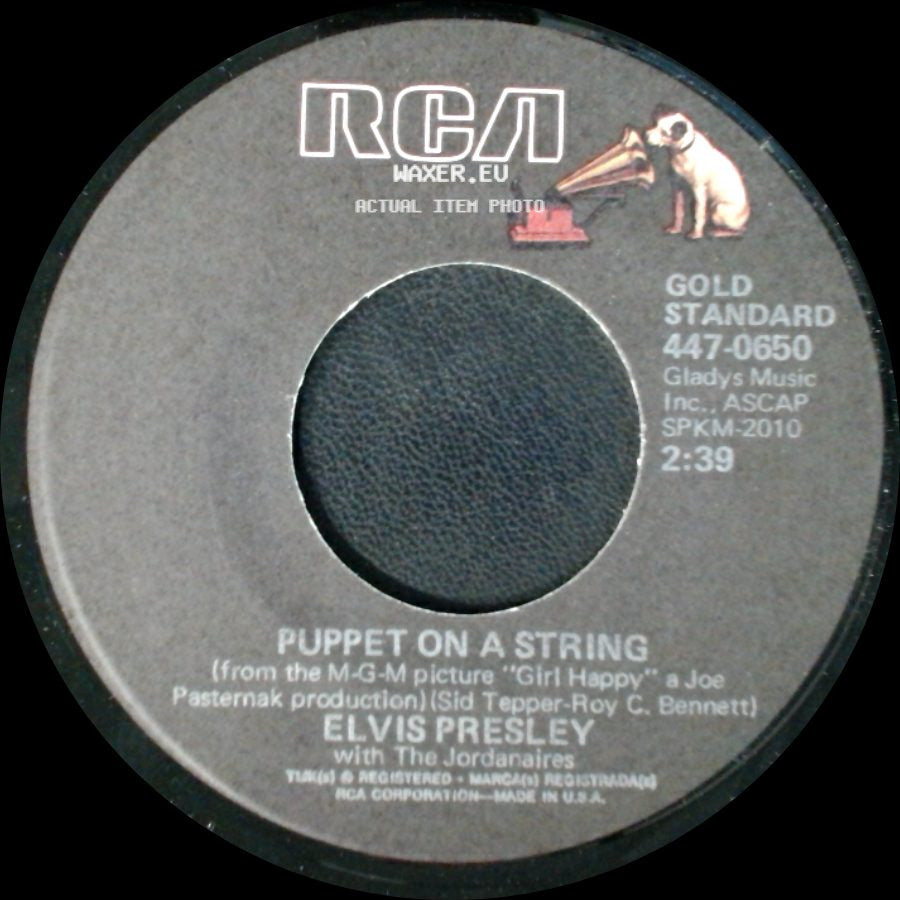 Elvis Presley / Elvis Presley With The Jordanaires - Wooden Heart / Puppet On A String side B