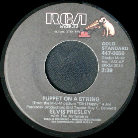 Elvis Presley / Elvis Presley With The Jordanaires - Wooden Heart / Puppet On A String side B
